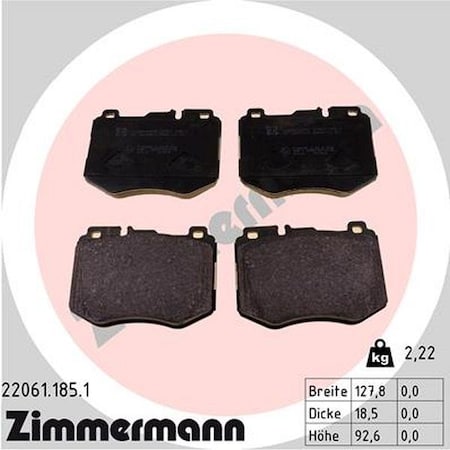 Zimmermann Brake Pad Set, 22061.185.1 22061.185.1